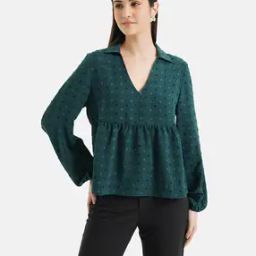 Swiss Dot Top with Puff Sleeves-image-81