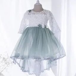 Girl Lace Fit and Flare Dress-image-17