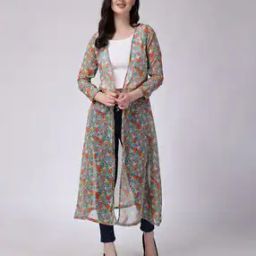 Floral Print Front-Open Shrug-5