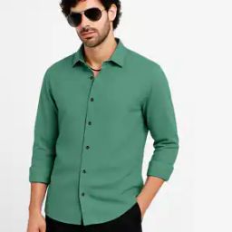 Men Regular Fit Spread Collar Shirt-22