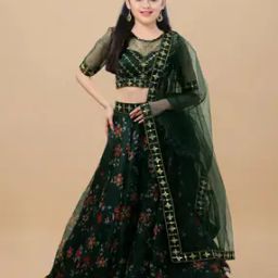 Girls Floral Print Lehenga & Choli with Dupatta-image-11
