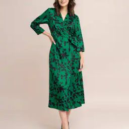 Floral Print V-neck Fit & Flare Dress-image-18