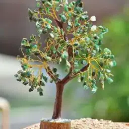 Aventurine Crystal Tree Wooden Base Showpiece-40