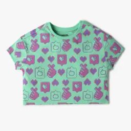 Girls All Over Print Boxy Fit Round-Neck T-Shirt-image-86
