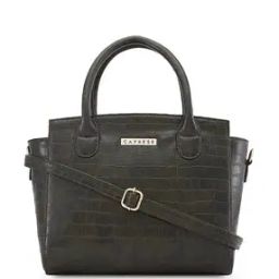Women Croc-Embossed Satchel Bag with Detachable Strap-image-31