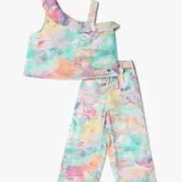 Girls Printed Regular Fit Top & Pant Set-image-70
