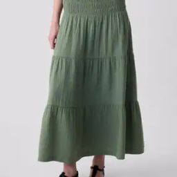Solid Pull-On Maxi Skirt with Elasticated Waist-image-6