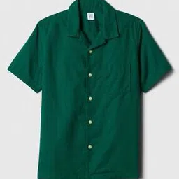 Boys Relaxed Fit Linen Cuban-Collar Shirt-picture-49