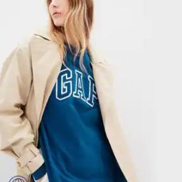 Logo Embroidered Crew-Neck Tunic Sweatshirt-image-6