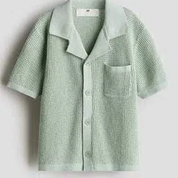 h&m Boys Cotton Ribbed Regular Fit Shirt-picture-0