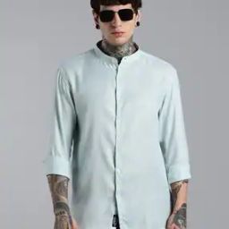 Men Extra Slim Fit Shirt with Mandarin Collar-image-59