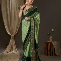 Saree with Floral Border-image-9