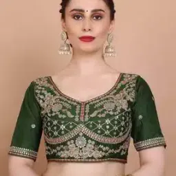Women Embroidery Back Open Blouse-image-35