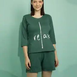 Typographic Print T-Shirt & Shorts Set-image-21