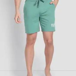 Men Brand Print Shorts with Insert Pockets-image-79
