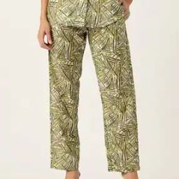Women Geometric Print Palazzos with Elasticated Waist-image-2