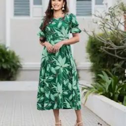Women Floral Print A-Line Kurta-image-13