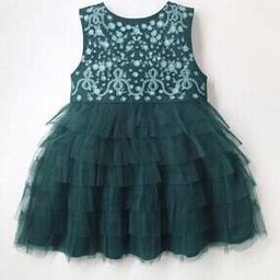 Embroidered Fit & Flared Dress with Ruffles-image-97