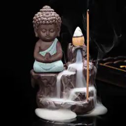 Meditating Monk Buddha Incense Holder Decorative Showpiece-39