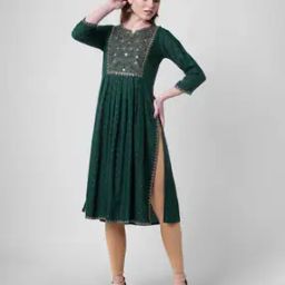 Floral Print Flared Kurti-image-13