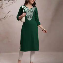 Women Embroidered Straight Kurta-image-41
