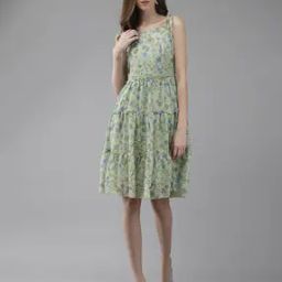 Floral Print Fit & Flare Dress-image-91