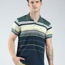 Men Collar Neck Polo Stripes T-shirt-picture-13