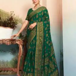 Women Ethnic Design Traditional Saree with Blouse Piece           -picture-36