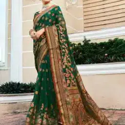 Women Ethnic Design Traditional Saree with Blouse Piece            -image-82