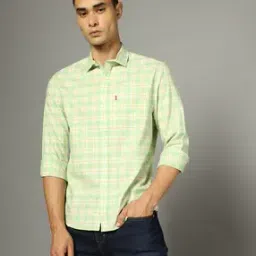 Men Checked Slim Fit Shirt with Patch Pocket-image-63