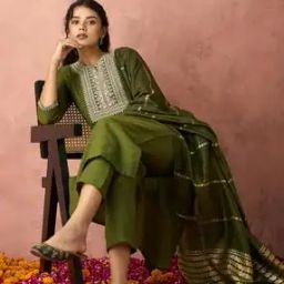 Embroidery Straight Kurta Set-image-28