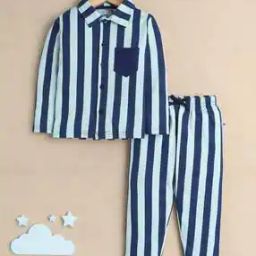 Boys Striped Nightsuit Set-picture-12