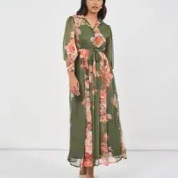 Women Floral A-line Dress-image-4