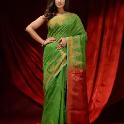 Floral Pattern Saree with Tassels-picture-33
