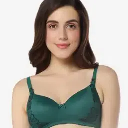Padded Non-Wired Full Coverage Floral Chic T-Shirt Bra  - BRA101401-picture-14