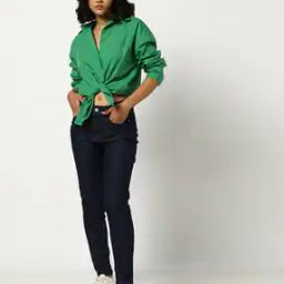 Women Oversized Shirt with Drop-Shoulder Sleeves-image-17