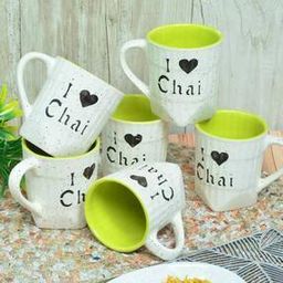 Set of 6 Typographic Print Ceramic Cups-image-107