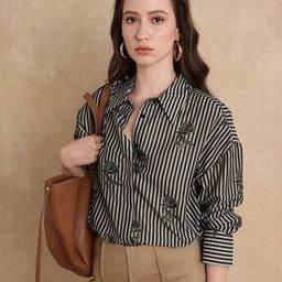 Women Stripes Regular Fit Shirt-image-66