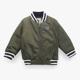 Boys Zip-Front Bomber Jacket with Logo Applique-42