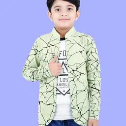 Typographic Print Crew-Neck T-Shirt with Attached Shrug-11