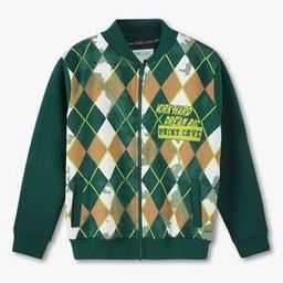 Boys Checked Slim Fit Zip-Front Sweatshirt-picture-18