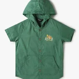 Boys Relaxed Fit Hooded Shirt-image-77