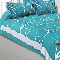 240 TC Graphic Print Double Bedsheet with 2 Pillow Covers-27