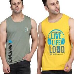 Pack of 2 Men Printed Sleeveless Vests-image-105