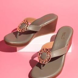 Women Hammered Thong-Strap Wedges-image-74