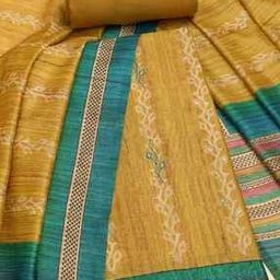 Women Leaf Print Unstitched Dress Material-image-68