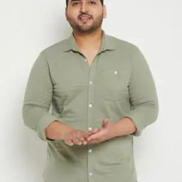 Striped Shirt with Patch Pocket & Curved Hem-image-42