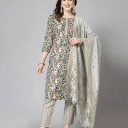 stylum Floral Print Straight Kurta Suit Set-picture-13