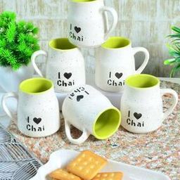 Set of 6 Patterned Handcrafted Ceramics Matte Cups-image-51
