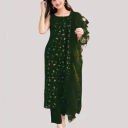 fashion basket Embellished 3-Piece Semi-Stitched Straight Dress Material-picture-34
